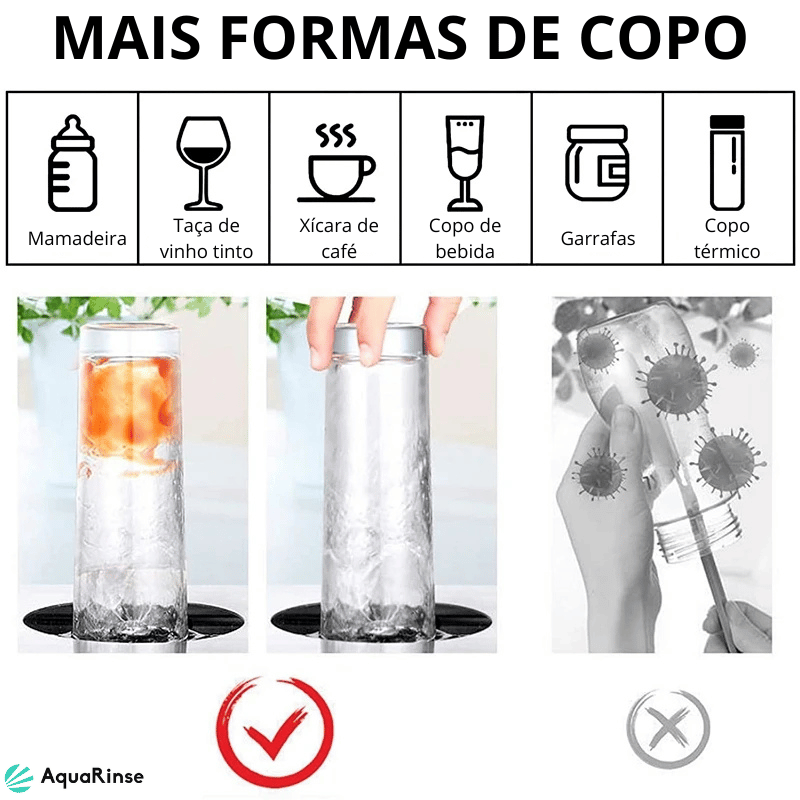 AquaRinse - O Lavador Automático de Copos que Transforma sua Rotina